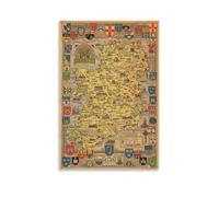 Póster Histórico de Mapa de Irlanda Pintura Decorativa Lienzo Arte de Pared Salón Póster Dormitorio Pintura, Arte de Pared Impresión de Imagen Moderna Decoración de Habitación Familiar 20 x 30
