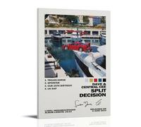Póster impermeable con texto en inglés "Split Decision-Dave And Central Cee", pintura decorativa adecuada para oficina, dormitorio, sala de estar, pósteres, estilo marco, 40 x 60 cm
