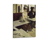 Póster impresionista francés Edgar Degas In a Café (The Absinthe Drinker) Póster de trabajo, impresión en lienzo, arte de pared, escena de café parisino, decoración artística impresionista para sala