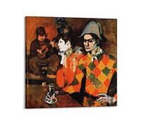 Póster impreso de pintura artística atemporal de Pablo Picasso Works (At The Lapin Agile) - Lienzo decorativo para colgar, 70 x 70 cm
