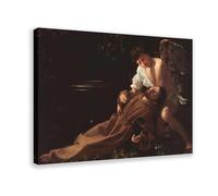 Póster impreso de San Francisco de Asís en éxtasis de Caravaggio para habitación de adolescentes y niños, lienzo para pared, marco de 61 x 91 cm