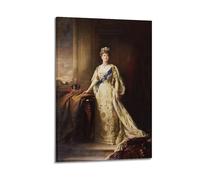Póster impreso de Sir Samuel Henry William Llewellyn, retrato de la reina María de Teck, pintura sobre lienzo, pergamino, imagen de pergamino, para sala de estar, decoración de paredes y hogares, 60 x