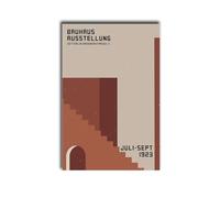 Póster impreso en lienzo Bauhaus Architecture 1923, impresión artística Bauhaus Ausstellung Weimar Juli Sept Bauhaus, impresión geométrica, póster de exposición, cocina, comedor, decoración de pared