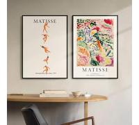 Póster impreso en lienzo de Henri Matisse, conjunto de arte mural, Danza abstracta japonesa, decoración moderna minimalista para galería del hogar (60x90cm-2 piezas)