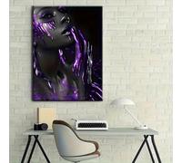 Póster impreso moderno abstracto con rostro femenino para decoración de pared en sala de estar (40x60cm/Sin marco)