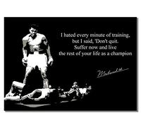 Póster inspirador de Muhammad Ali #5 A3, sin marco, con cita deportiva de boxeador americano