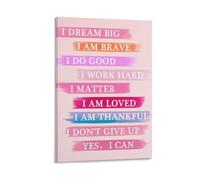 Póster inspirador y motivacional "I Dream Big" para pared, 30 x 45 cm