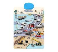 Póster interactivo de aprendizaje para niños - Multicolor, tabla educativa de pared en inglés, juguete de sonido activado por tacto, vocabulario de números alfabeto, control de volumen