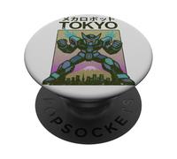 Póster japonés Vintage de Mecha Robot Powering Up Boys Tokio PopSockets PopGrip Adhesivo