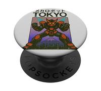 Póster japonés Vintage de Mecha Robot Powering Up Boys Tokio PopSockets PopGrip Adhesivo