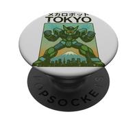 Póster japonés Vintage de Mecha Robot Powering Up Boys Tokio PopSockets PopGrip Adhesivo