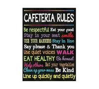 poster Kids Cafeteria Rules Poster, Colorful Lunchroom Sign for Schools with Good Manners Chart, Laminated Teacher Resource for Wall(Unframed,08x12inch(20x30cm))