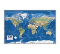 Póster laminado del mapa del guardabosques del mundo, mapa de estilo físico, incluye las etiquetas de ubicación más legibles, 36 x 24 pulgadas, se envía enrollado en un tubo, no plegado, ideal para el