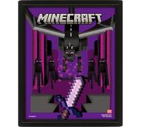 Póster lenticular de Minecraft: arte de pared oficial de Minecraft en 3D con escenas icónicas, impresión lenticular, perfecto para jugadores, niños o coleccionistas, ideal para decoración de
