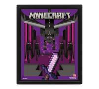 Póster lenticular de Minecraft: arte de pared oficial de Minecraft en 3D con escenas icónicas, impresión lenticular, perfecto para jugadores, niños o coleccionistas, ideal para decoración de