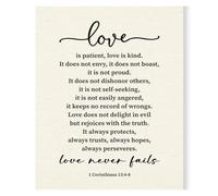 poster Love Never Fails Poster, Christian Bible Verse Scripture Decor, Canvas Painting Artwork For Wall Decoration, Christian Home Decor(Framed,12x18inch(30x45cm))