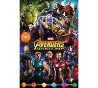 Póster Marvel Avengers Infinity War - Héroes (61cm x 91,5cm) + 1 Póster con Motivo de Paraiso Playero