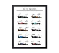 Poster Master Póster de ilustración vintage, impresión deportiva retro, F1, fórmula, uno, equipos, autografiado, coche, conductor, ventilador, arte de pared sin marco, regalo para atleta, amigo,