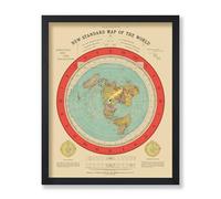 Poster Master Póster de mapa vintage - Impresión artística de pared sin marco de 8 x 10 pulgadas - Nuevo estándar del mapa del mundo - Mapa de Gleason de la Tierra Plana - Gran regalo de decoración de