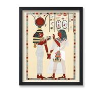 Poster Master Póster histórico antiguo, impresión jeroglífica vintage, 8 x 10 pulgadas, arte de pared sin marco, regalo para artistas, amigos, diosa egipcia Isis, tomándose de la mano con el faraón,