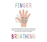 poster Mindful Breathing & Grounding Poster, Finger Tracing Exercise Guide for Kids and Adults, Educational Wall Art(Framed,16x24inch(40x60cm))