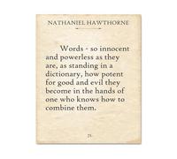 poster Minimalist Book Quote Print, Nathaniel Hawthorne Words Poster, Literary Wall Decor for Reading Room, Coffee Shop, Bookstore Ambiance(Framed,12x18inch(30x45cm))