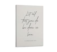 Póster minimalista con versículo bíblico de Corinthians Let All That You Do Be Done In Love, lienzo para sala de estar, dormitorio, baño, oficina, decoración del hogar, 40 x 60 cm