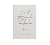 Póster minimalista con versículo bíblico de Corinthians Let All That You Do Be Done In Love, lienzo para sala de estar, dormitorio, baño, oficina, decoración del hogar, 50 x 75 cm
