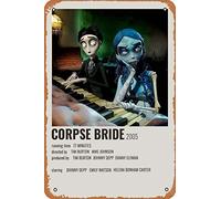 Póster minimalista de película Polaroid Corpse Bride Cartel de metal retro decorativo para el hogar Vintage Cartel de estaño 30,5 x 20,3 cm