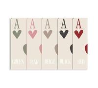 Póster minimalista unisex de Ace of Hearts de cartas de amor y suerte, 4 pósteres de lienzo, decoración de dormitorio, paisaje, oficina, habitación, regalo, 50 x 75 cm