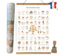 Póster mis primeras veces para sellar, regalo de nacimiento de bebé, niña, guardería, decoración de recuerdo para habitación de los niños, futura o joven mamá baby shower, mapa de los pasos del bebé