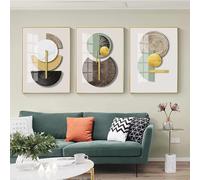 Póster moderno abstracto geométrico, láminas decorativas sobre lienzo, cuadro para pared, decoración del hogar y sala de estar (70x90cm (26x35in) x 3 / Sin marco)