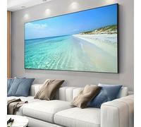 Póster moderno con una escena de playa tranquila con aguas turquesas cristalinas, impresiones en lienzo para decoración de dormitorio y sala de estar (30 x 60 cm).