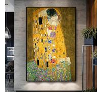 Póster moderno de lienzo "El beso del amante" de Gustav Klimt para decoración de dormitorio y sala de estar (50 x 60 cm), sin marco.