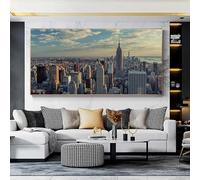 Póster moderno de Nueva York con atardecer y vista nocturna, lienzo, pintura, paisaje, arte de pared, imágenes para sala de estar, decoración del hogar, 60 x 120 cm, sin marco