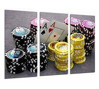 Poster Moderno Fotografico Juego Mesa, Casino, Cartas y Fichas Poker, As, Fortuna, 97 x 62 cm, ref. PST27003