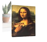 Póster Mona Lisa | Decoraciones divertidas y divertidas para el hogar, pintura decorativa para el baño, para hotel, jardín, interior, Acción de Gracias, vacaciones, fiesta, hogar, habitación