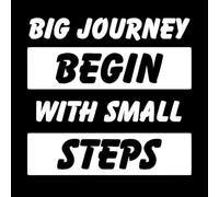 Póster motivacional con cita inspiradora: Los grandes viajes comienzan con pequeños pasos. Calcomanías de letras 67.2x70.1cm Removible sin dejar pegamento Blanco