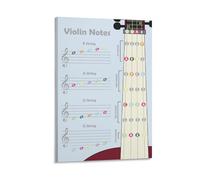 Póster musical de notas de violín, diapasón, póster de teoría de la música, lección de violín, póster educativo de 24 x 36 pulgadas (60 x 90 cm)