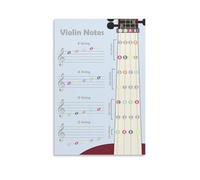 Póster musical de notas de violín, diapasón, póster de teoría de la música, lección de violín, póster educativo de 30 x 45 cm