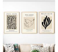 Póster nórdico abstracto de Henri Matisse, Picasso y Paul Klee. Láminas decorativas vintage para el hogar (40x60cm/3 piezas sin marco).