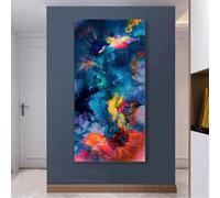 Póster nórdico con composición de color abstracta, arte moderno para pared de porche, sala de estar, decoración del hogar, impresiones en lienzo (70 x 140 cm)