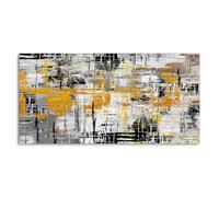 Póster nórdico retro de género neutro abstracto con líneas negras y doradas, arte de pared a gran escala, decoración para el hogar y la sala de estar (60x120cm/marco interior)