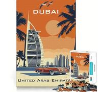 Póster Original de Viaje del Burj Al Arab de Dubái para Adultos Rompecabezas de 1000 Piezas Juguete Que desafía la Mente Pieza de colección de Arte de Corte de Calidad (50x75cm)
