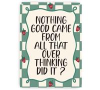 poster Overthinking Strawberry Wall Art - Positive Mind Motivational Poster for Anxiety Relief, Home & Office Decor(Unframed,12x18inch(30x45cm))
