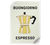 Póster para Pared 21x29,7 cm | Tamaño A4 | café italiano