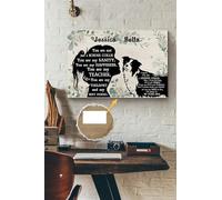 Póster personalizado de Border Collie, amante de la terapeuta, mejor amiga y maestra, arte de pared de animales, regalo para perro, cachorro de acogida, lienzo, galería, envuelto, enmarcado