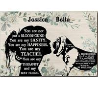 Póster personalizado de la mejor amiga de la terapeuta Bloodhound, arte de pared de animales, regalo para amantes de los perros, cachorros de acogida, lienzo, galería, envuelto, enmarcado, idea