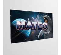 Póster personalizado nombre niño espacio astronauta cartel mural planeta Terre deco habitación niño o adolescente universo galaxia estrellas cohete regalo personalizado cumpleaños Navidad cartel