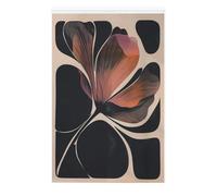 poster Pink and Black Flower Wall Art, Modern Abstract Botanical Line Print, Mid Century Minimalist Canvas for Bedroom(Unframed,12x18inch(30x45cm))